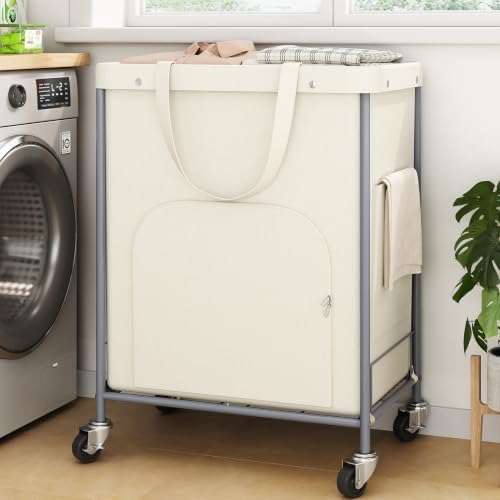 170L Large Laundry Basket with Wheels, Rolling Laundry Hamper Easy Access - Image 2