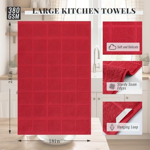 Homaxy 100% Cotton Kitchen Towels 18"x28", 8 Pack Dish Towels - Image 2
