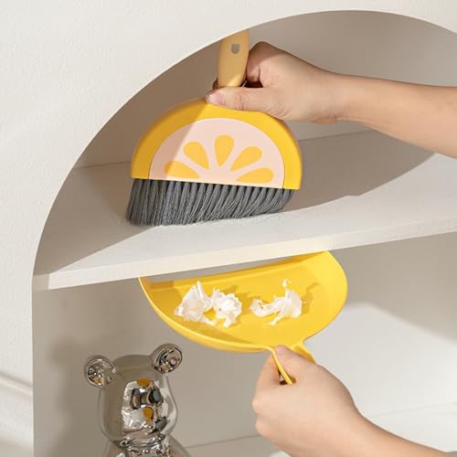 Mini Dustpan and Broom Set Compact Watermelon Lemon Small Hand Dustpan and - Image 3