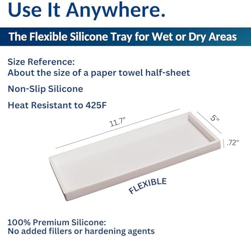 Spacewiser Silicone Countertop & Vanity Bathroom Tray – 2 PC 11.7" - Image 3