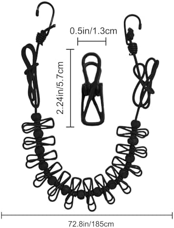 2 Pack Camping Clothesline Portable 12 Clothespins - Image 3