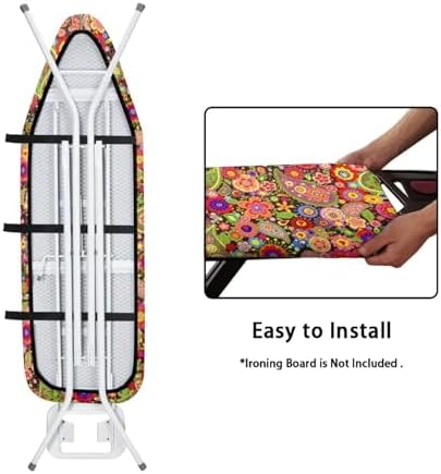 70s Paisley Hippie Floral Print Polyester Ironing Board Cover Hook & Loop - Image 5