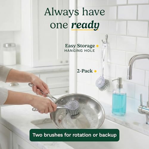 Cuisinart Dish Brush with Handle, 2 Pack, Firm Bristles - Image 5