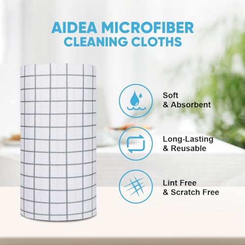 AIDEA Microfiber Cleaning Cloth Roll-50PK, Reusable Paper Towels 11.5×11.5" - Image 3