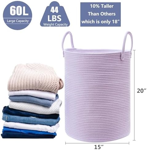 60L Large Purple Hamper Laundry Basket - Image 2