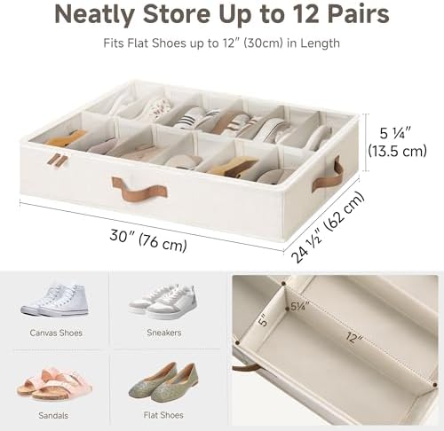 StorageWorks 2-Pack 24-Pair Under Bed Shoe Storage Organizer - Image 3