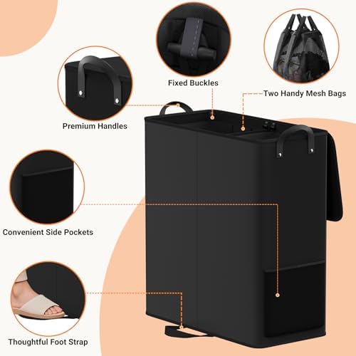 136L 2 Section Laundry Hamper - Image 3