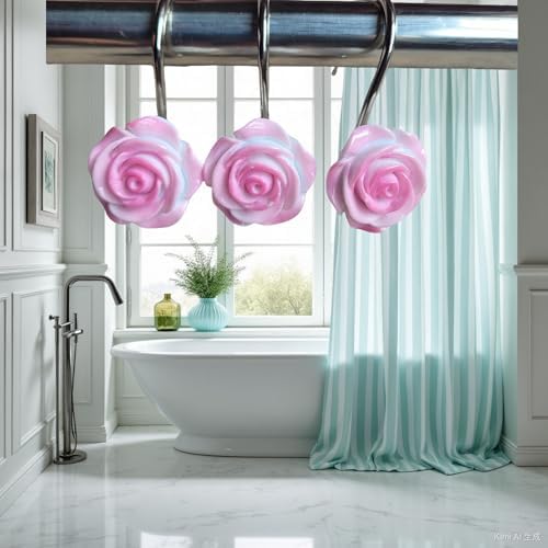 Two Fish Home Fashions Set of 12 Decorative Christmas Tree Resin Shower Curtain - Image 2