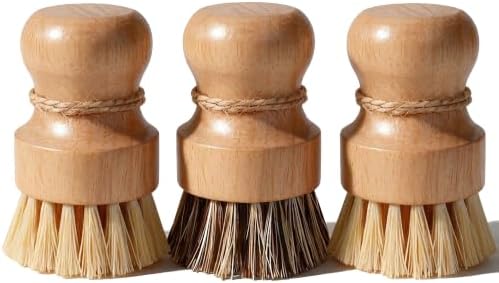 Wood Dish Brush, Natural Fiber Kitchen Scrubber by ABuYanOIn
