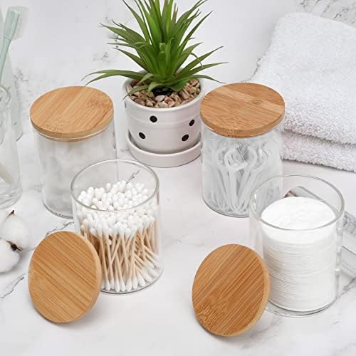 BKYFPQ 4 Pack Glass Qtip Holder Dispenser - Image 3