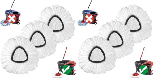 Mop Replace Head, 6 Pack Spin Mop Replacement Head Easywring 1-Tank System by Koolstuffs