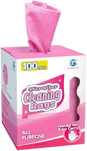 GLIMGLINT Microfiber Cleaning Cloth 100 Pack, Reusable Paper Towels 11 x 9 by Unknown