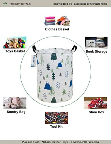 Round Forest Laundry Hamper Waterproof Fabric Home Storage - Image 3