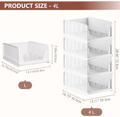 CTSNSLH 8 Pack Closet Organizers Stackable Storage Box - Image 2
