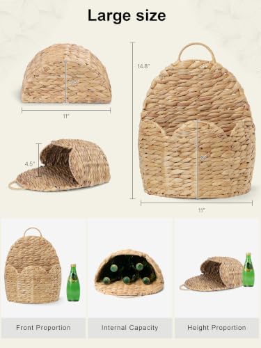 2 PC Door Basket Scalloped Hanging Storage Basket, Water Hyacinth Woven Wall - Image 2