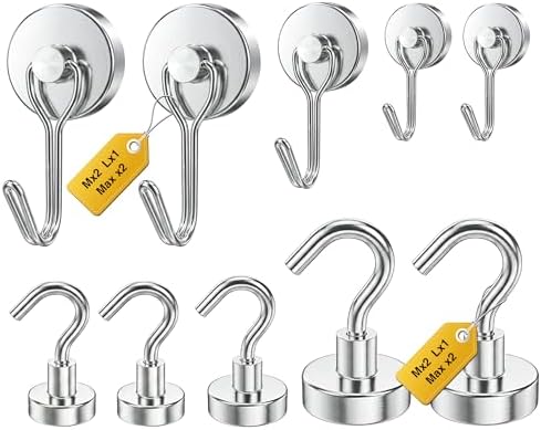 Mixed Sizes Magnetic Hooks, 2026 Cruise Cabin Ship Essentials Heavy Duty Strong by Tiergrade