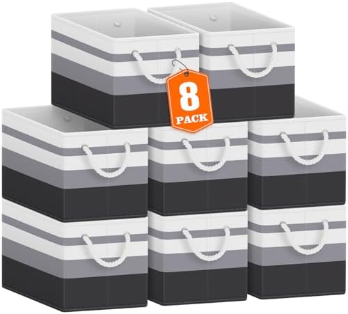 Fab totes Storage Bins 8-Pack, Foldable Storage Baskets by Fabtotes