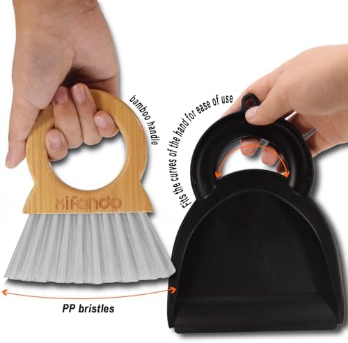 Mini Broom and Dustpan for Housekeeping-Bamboo Handle Small Broom and Dustpan - Image 5