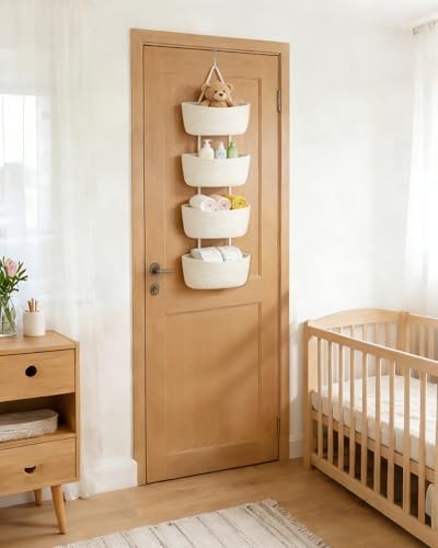 Dahey Over The Door Hanging Basket Storage 4-Tier Woven Wall Basket - Image 6