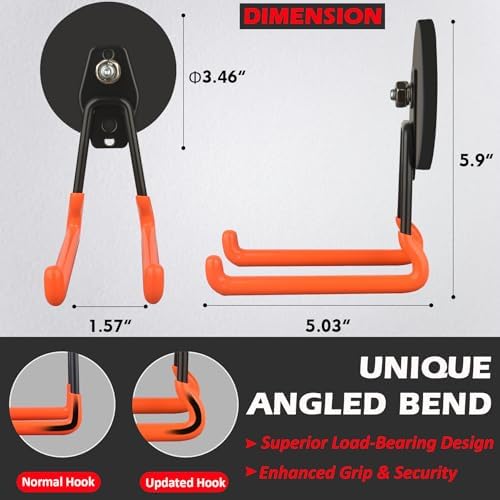 MUTUACTOR Updated Super Strong Magnetic Hooks, 40lbs Anti-Scratch Large Garage - Image 5