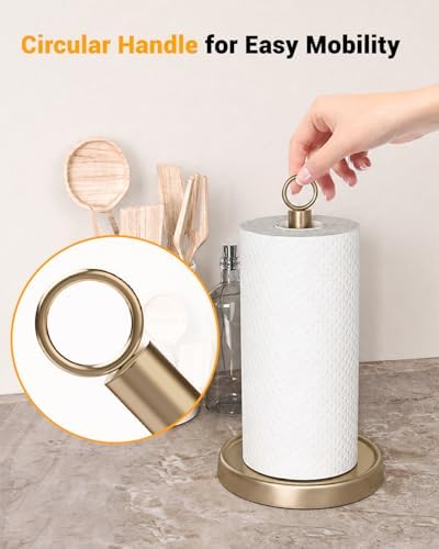 Warm Gold Paper Towel Holder Countertop, Warm Gold Kitchen Accessories Decor - Image 2