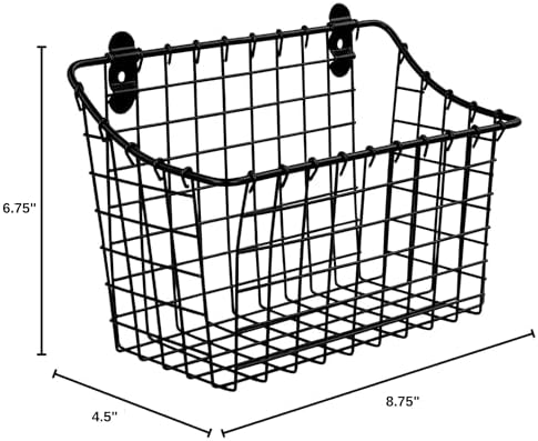 Spectrum Large Wall Mounted Wire Basket Matte Black Kitchen Wall Mount - Image 3