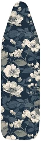 Deep Blue Flower Durable Thick Ironing Board Covers Stain Resistant Hook and - Image 6