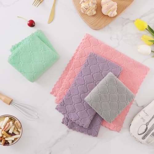 Homaxy Super Soft Absorbent 16 Pack Coral Velvet Dish Cloths - Image 6