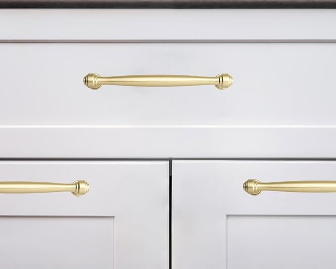 khtumeware 6 Pack 12 Inch(305mm) Brushed Gold Cabinet Pulls Matte Gold Kitchen Cabinet Handles Kitchen Cabinet Hardware for Cupboard Drawer Handles Dresser Pulls