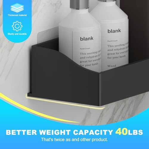 Acrylic Shower Organizer 3 Pack, Acrylic Adhesive Shelves Wall Mounted Bathroom - Image 6
