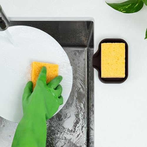Zulay Kitchen Small Silicone Sponge Holder – Space-Saving Sink Organizer Tray - Image 5