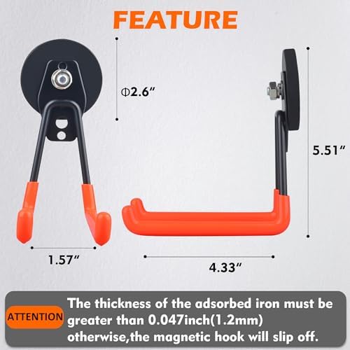 MUTUACTOR Magnetic Hooks, Anti-Scratch Magnetic Mounting Garage Magnet Hooks - Image 5