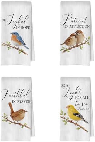 Christian Bird Kitchen Towels Set by Unknown