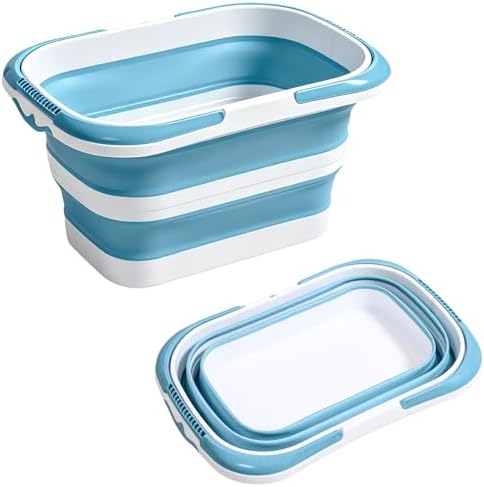 Collapsible Bucket with Handle 16L, Foldable Rectangular Plastic Water Bucket by Unknown