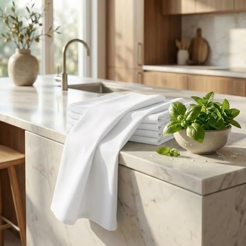 Urban Villa Kitchen Towels Cotton Dish Towels 20”x30” White - Image 6