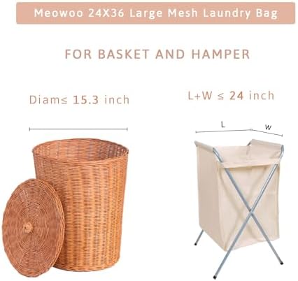 Meowoo Large Mesh Laundry Bag, 24×36inch Heavy Duty Mesh Laundry Bags - Image 2