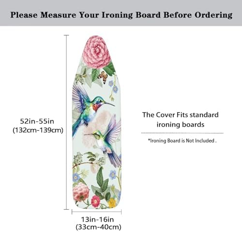 Floral Hummingbird Ironing Board Covers Standard Stylish Washable Ironing Board - Image 5