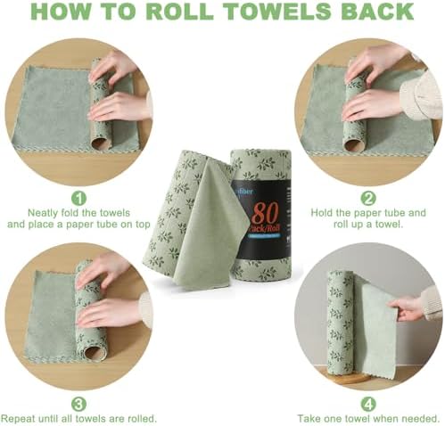 Microfiber Cleaning Cloth Roll, 80 Pack Cleaning Towels, Lint Free Rags Paper - Image 6