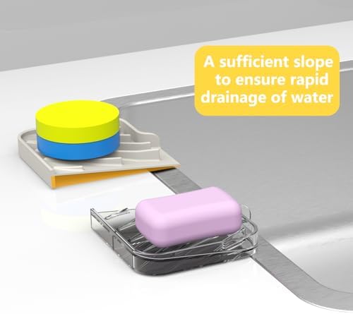 JOOKK Sponge Holder for Kitchen Sink, 7.9"×4" Soap Tray - Image 4