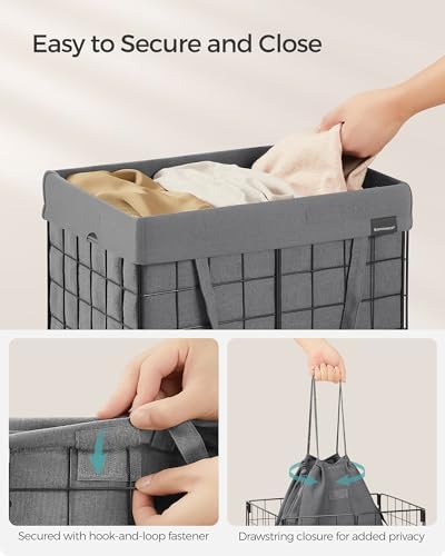 SONGMICS Laundry Hamper, Collapsible, 11 Gal. - Image 4