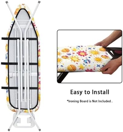 Easter Egg Steam Ironing Board Cover, Cartoon Sun Star Pattern Stain Resistant - Image 4