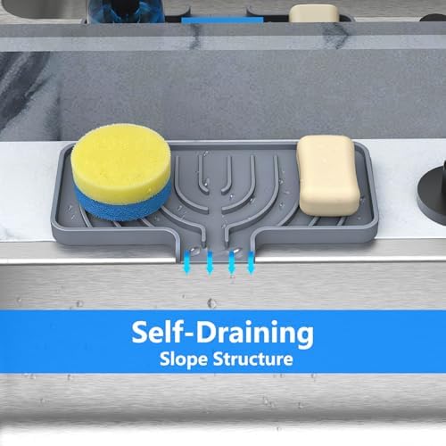 Sponge Holder for Kitchen Sink, Dish Sponge Holder Soap Tray - Image 3