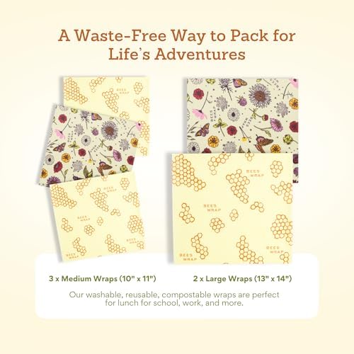 Bee's Wrap Beeswax Food Wraps, 5 Pack Assorted - Image 6