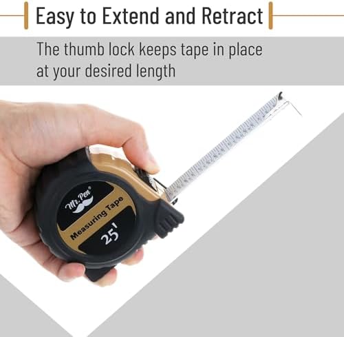 Mr. Pen- Retractable Tape Measure 25 ft, Light Brown, Easy Read - Image 5