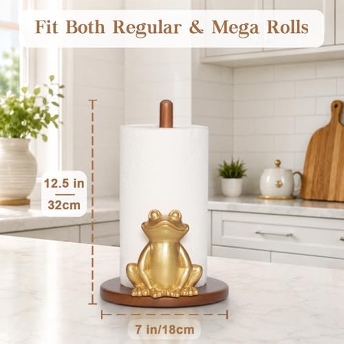 Gold Frog Paper Towel Holder Dopamine Whimsical Kitchen Decor Unique Fun - Image 4