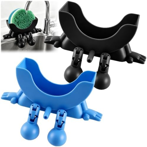 2Pcs Cute Hanging Sponge Holder, Drainable Kitchen Sink Organizer by Lestp