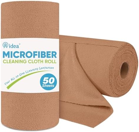 AIDEA Microfiber Cleaning Cloth Roll-50PK, Reusable Paper Towels 11.5×11.5" by AIDEAHOME