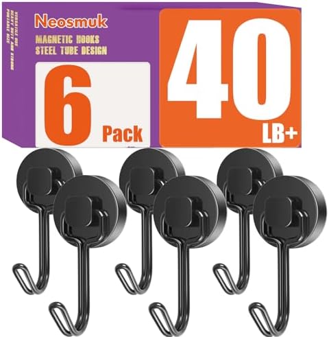 Neosmuk Magnetic Swing Hooks, 40 lb Cruise Hooks, 6 Pack by Neosmuk