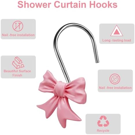 Bow Knot Decorative Shower Curtain Hooks - Image 3
