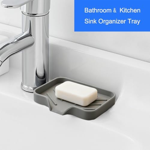 Sponge Holder with Drain Spout for Kitchen Sink, Dish Sponge Tray - Image 3